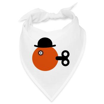 Orange im Uhrzeigersinn - Bandana - Weiß - Vorne