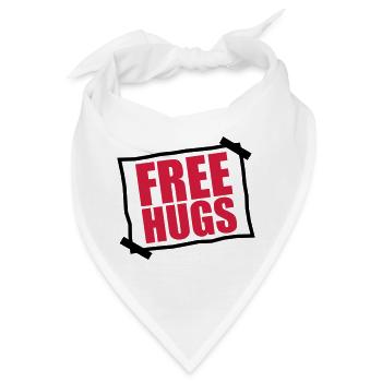 papier aufgeklebt zettel notiz free hugs kostenlos - Bandana - Weiß - Vorne