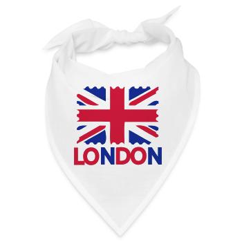 LONDON Text UK Flag - Bandana - Weiß - Vorne