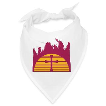 sonne palmen urlaub meer strand insel ferien kirch - Bandana - Weiß - Vorne