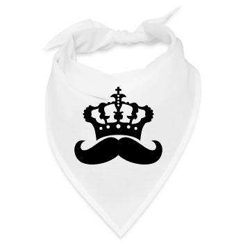 koenig krone herrscher prinz mustache schnurrbart - Bandana - Weiß - Vorne