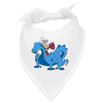 Boy Knight riding Blue Dragon - Bandana - Weiß - Vorne