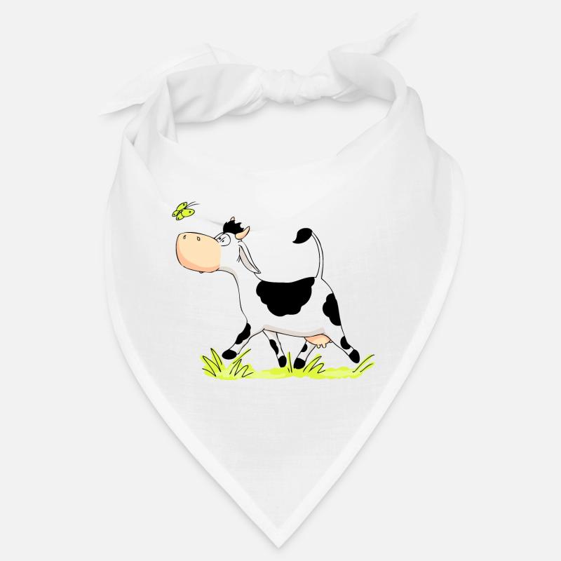 Cow chasing Butterfly - Bandana - Weiß