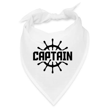 Captain Steuerrad Logo - Bandana - Weiß - Vorne