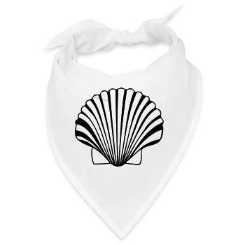Jakobsmuschel Jakobsmuschelschale der Compostela-W - Bandana - Weiß - Vorne