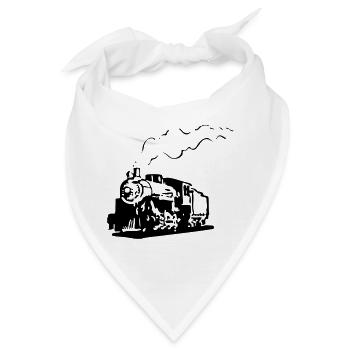 dampflok eisenbahn lokomotive romantik - Bandana - Weiß - Vorne