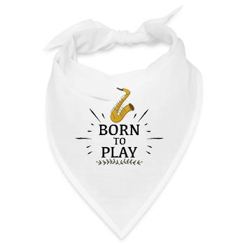 Saxophon - Bandana - Weiß - Vorne