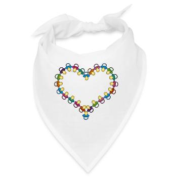Herz aus Schnullern - Bandana - Weiß - Vorne