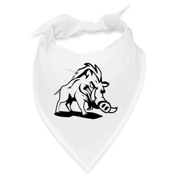 wildschwein gefährlich - Bandana - Weiß - Vorne