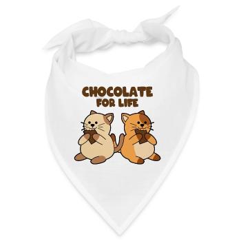 Chocolate for Life Katzen - Bandana - Weiß - Vorne