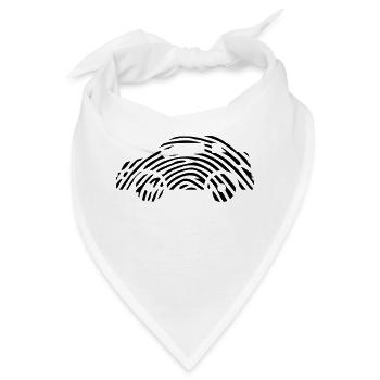 Fingerabdruck DNA DNS Auto Motor fahren Geschenk - Bandana - Weiß - Vorne