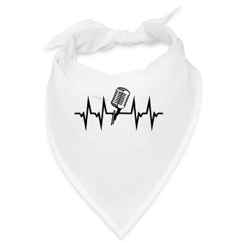 Mikrofon und Herzschlag, singen, musik - Bandana - Weiß - Vorne