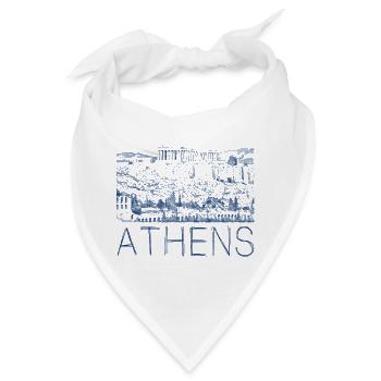 Federzeichnung Athen - Bandana - Weiß - Vorne