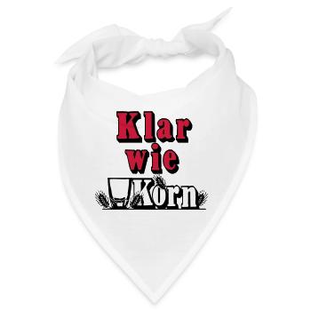 Korn , Party , Weizenkorn ,Klar wie Korn (25) - Bandana - Weiß - Vorne