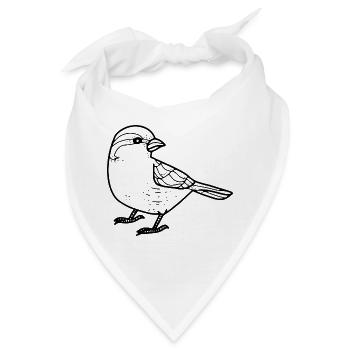 Spatz / Haussperling - Bandana - Weiß - Vorne
