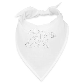 Low Poly Art - Eisbär - Bandana - Weiß - Vorne