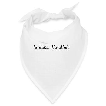 La ilaha illa allah Schirftzug Islam MuslimTshirt - Bandana - Weiß - Vorne