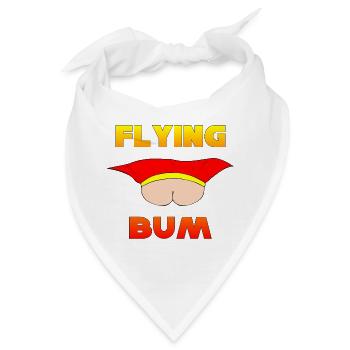 Flying Bum (Gesicht auf) mit Text - Bandana - Weiß - Vorne