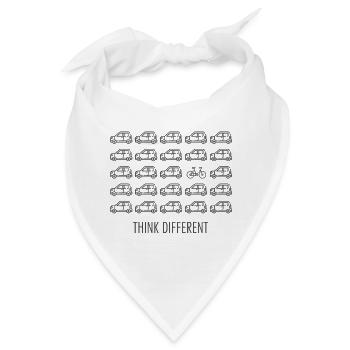 Think Different, Verkehrswende, Fahrrad - Bandana - Weiß - Vorne