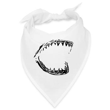 Riesen Vector Hai Gebiss - Bandana - Weiß - Vorne