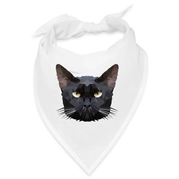 Katzenkopf Polygon Katze - Bandana - Weiß - Vorne
