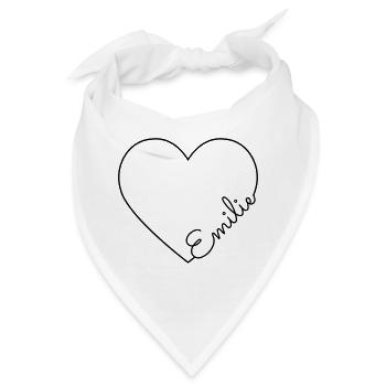 Emilie Name - Bandana - Weiß - Vorne