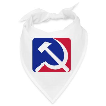 Rot Blau Kommunismus - Bandana - Weiß - Vorne