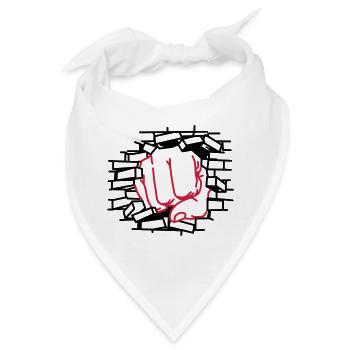Faustdick, Faust, schlagen - Bandana - Weiß - Vorne
