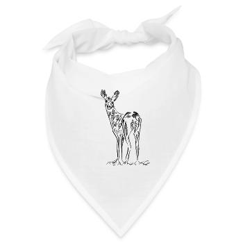 Eichelhirsch schwarz - Bandana - Weiß - Vorne