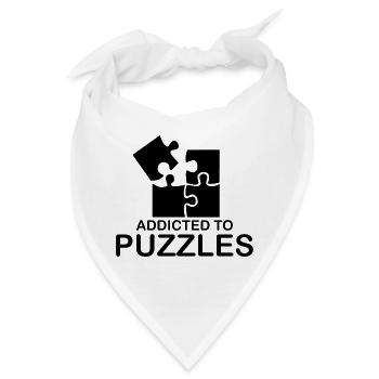 Puzzle Spruch Geschenk Autsimus Puzzlen Denksport - Bandana - Weiß - Vorne