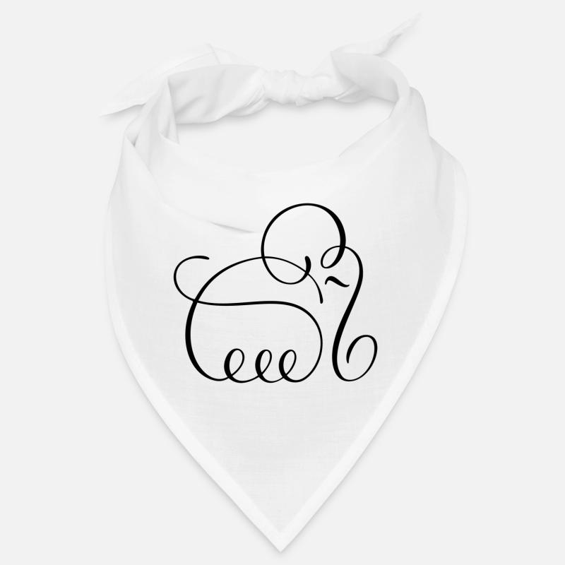 Pencil Line Art Elefant Bandana