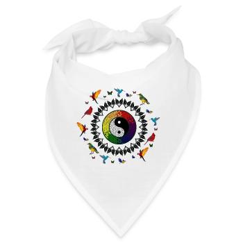 Yin Yang, Yin Yang Symbol, Yin Yang Taoismus - Bandana - Weiß - Vorne