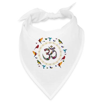 OM, Om, Hindu Om, Om Symbol, Aum, OM - Bandana - Weiß - Vorne