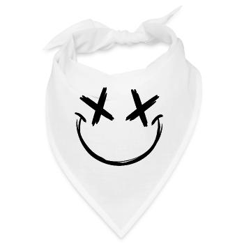 Emoji mit X Augen - Bandana - Weiß - Vorne