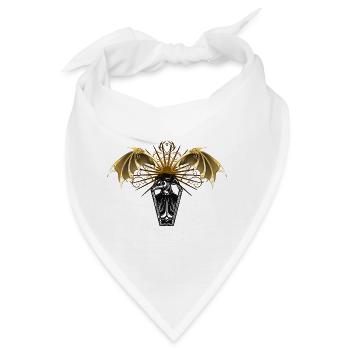 Steampunk Gothic Zahnrad Uhrwerk Maschine Uhr - Bandana - Weiß - Vorne