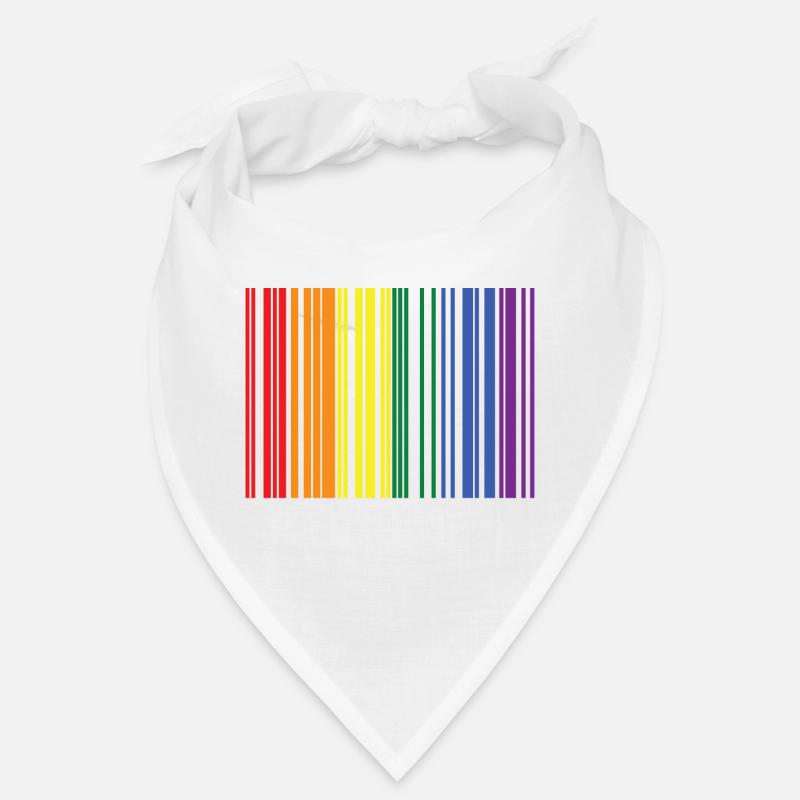 LGBTQ Barcode - Bandana - Weiß