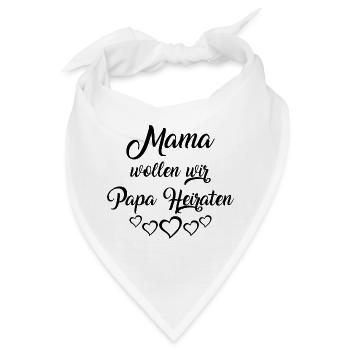 Mama Papa Heirat Antrag lustiges Geschenk - Bandana - Weiß - Vorne