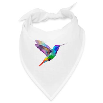 Ein wunderschöner Kolibri in knalligen Farben - Bandana - Weiß - Vorne