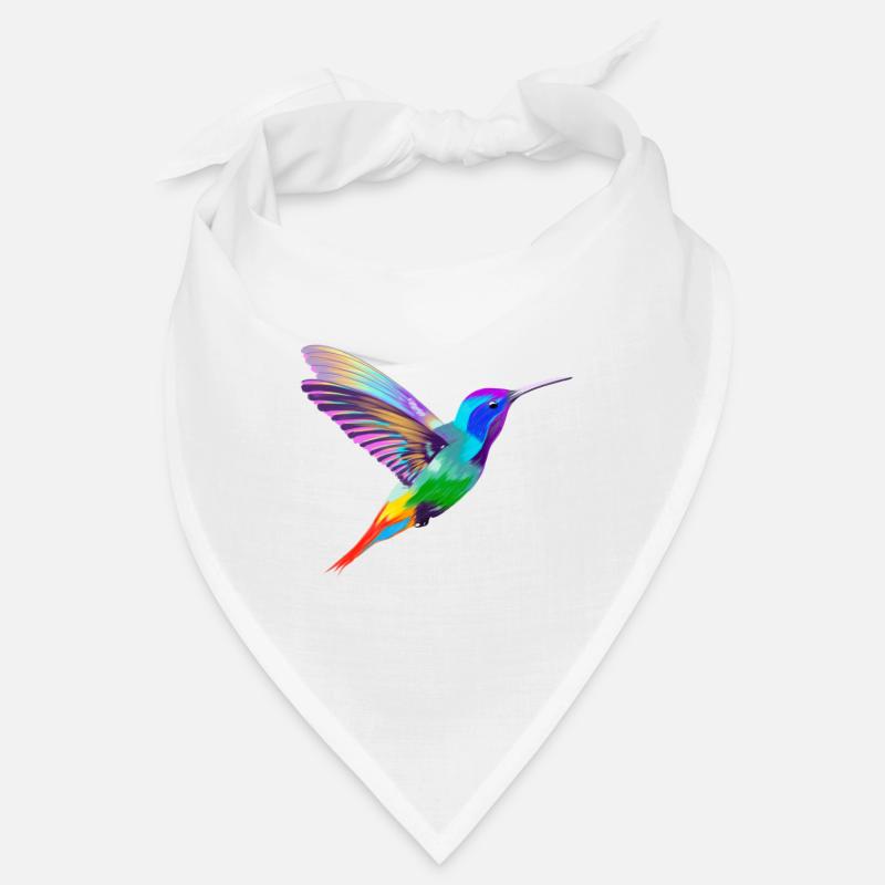 Ein wunderschöner Kolibri in knalligen Farben - Bandana - Weiß
