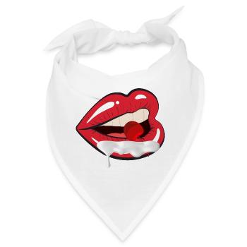 Mund Pralle Kirsche - Bandana - Weiß - Vorne