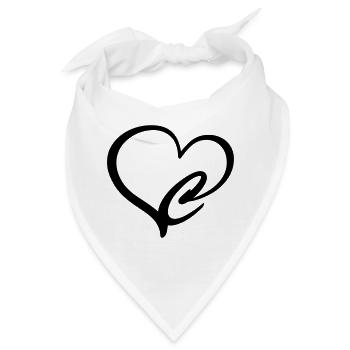 Herz Buchstabe C - Bandana - Weiß - Vorne