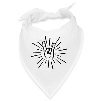 Rock 'N' Roll Musik Rocker Handzeichen - Bandana - Weiß - Vorne
