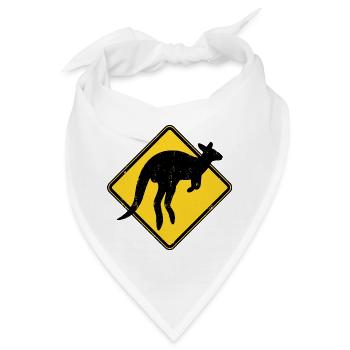 Känguru Australien Warnung Kangaroo Crossing - Bandana - Weiß - Vorne