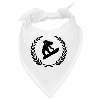 Sportpreis Lorbeerkranz Wintersport Snowboard - Bandana - Weiß - Vorne