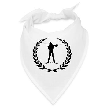 Sportpreis Lorbeerkranz Wintersport Ski Biathlon - Bandana - Weiß - Vorne