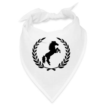 Springender Pferdelorbeerkranz - Bandana - Weiß - Vorne
