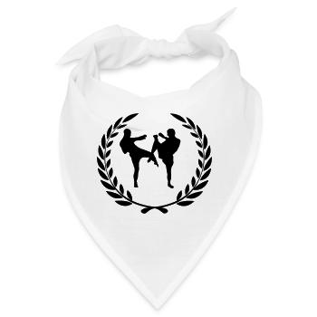 Sportpreis Lorbeerkranz Kickboxen - Bandana - Weiß - Vorne
