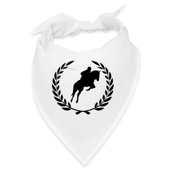 Sportpreis Lorbeerkranz-Springreiter - Bandana - Weiß - Vorne