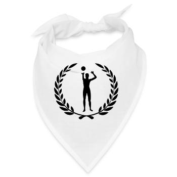 Sportpreis Lorbeerkranz Volleyball 3 - Bandana - Weiß - Vorne
