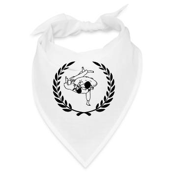 Judo werfen Sportpreis Lorbeerkranz - Bandana - Weiß - Vorne